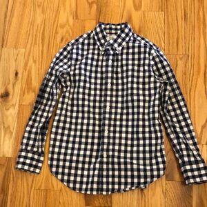 Crewcuts Boys Blue and White Checked Long Sleeve Button Down Shirt. Size 8. EUC